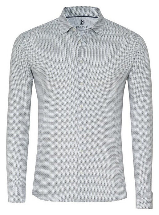 Desoto Allover Minimal Pattern Casual Kent Overhemd Wit-Groen