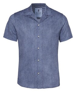 Desoto Allover Minimal Pattern Denim Look Overhemd Authentic Blue