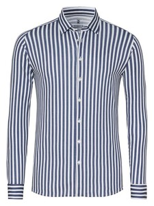 Desoto Allover Vertical Stripes Overhemd Donker Blauw