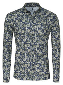 Desoto Autumn Mood Casual Kent Overhemd Navy-Groen