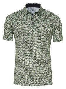 Desoto Casual Allover Fantasy Dots Pattern Polo Groen-Blauw-Multi