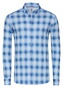Desoto Casual Button-Down 3D Check Flannel Shirt Light Blue