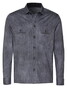 Desoto Casual Denim Stripe Kent Collar Overshirt Grijs