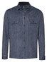 Desoto Casual Denim Stripe Kent Collar Overshirt Navy