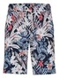 Desoto Casual Drawstring Short Floral Pattern Bermuda Abrikoos-Blauw-Multi