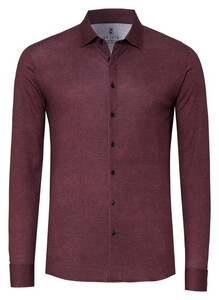 Desoto Casual Kent Solid Color Twill Overhemd Bordeaux