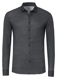 Desoto Casual Kent Solid Color Twill Shirt Anthracite Grey