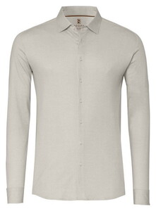 Desoto Casual Kent Solid Color Twill Shirt Beige