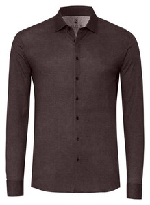Desoto Casual Kent Solid Color Twill Shirt Brown