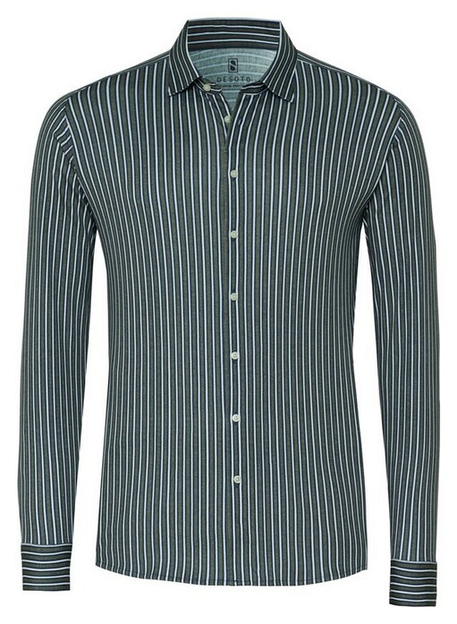 Desoto Casual Kent Subtle Multi Stripe Overhemd Groen