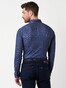 Desoto Casual Kent Twill Pattern Mélange Overhemd Navy