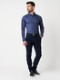 Desoto Casual Kent Twill Pattern Mélange Overhemd Navy