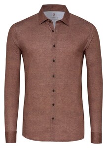 Desoto Casual Kent Twill Pattern Mélange Shirt Brown