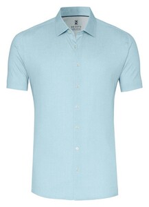 Desoto Casual Kent Uni Color Oxford Short Sleeve Overhemd Aqua