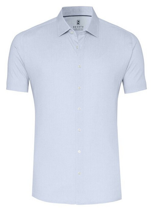 Desoto Casual Kent Uni Color Oxford Short Sleeve Overhemd Licht Blauw