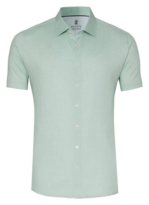 Desoto Casual Kent Uni Color Oxford Short Sleeve Overhemd Turquoise