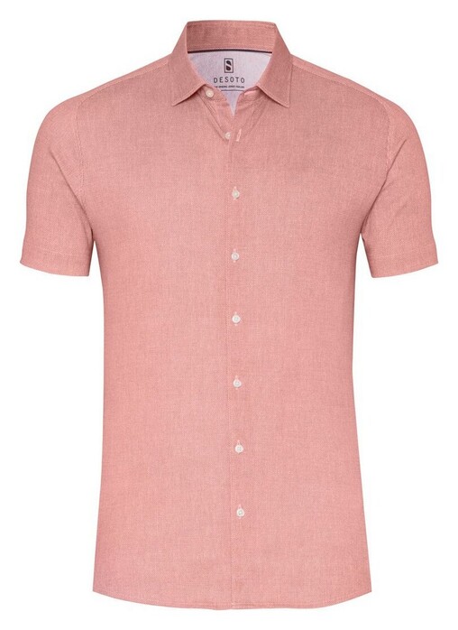 Desoto Casual Kent Uni Color Oxford Short Sleeve Shirt Apricot