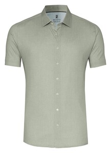 Desoto Casual Kent Uni Color Oxford Short Sleeve Shirt Green