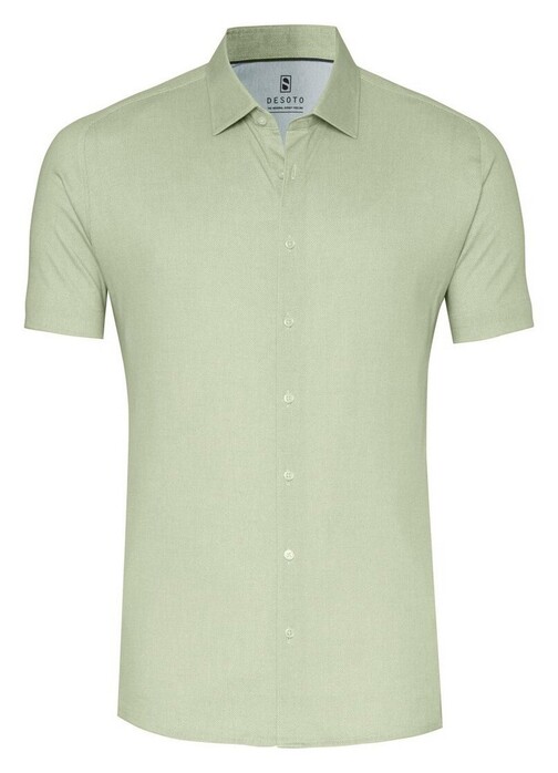 Desoto Casual Kent Uni Color Oxford Short Sleeve Shirt Lime Green