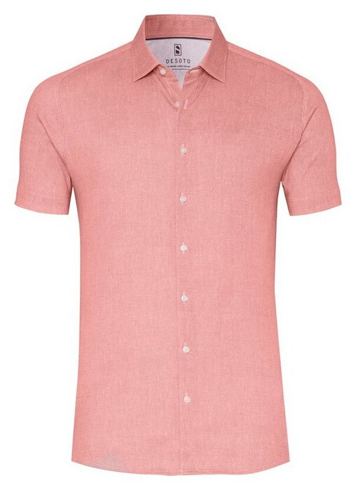 Desoto Casual Kent Uni Color Oxford Short Sleeve Shirt Red