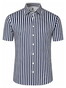 Desoto Casual Kent Vertical Stripes Short Sleeve Overhemd Donker Blauw