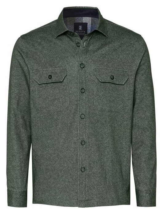 Desoto Casual Shacket Twill Overshirt Green