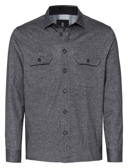 Desoto Casual Shacket Twill Overshirt Light Grey
