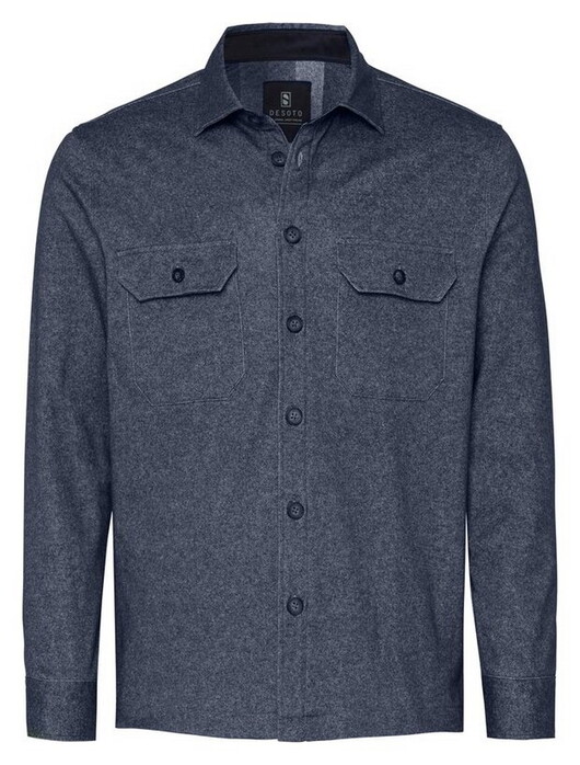 Desoto Casual Shacket Twill Overshirt Navy