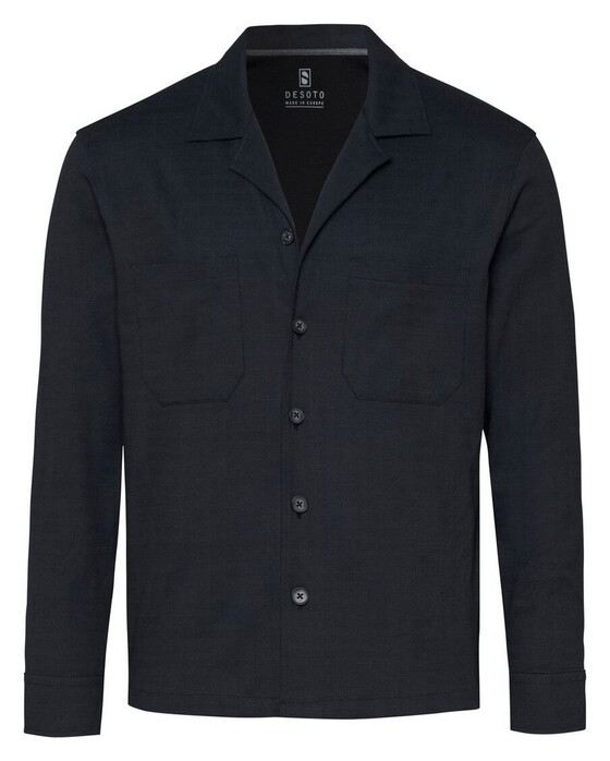 Desoto Casual Subtle Check Overshirt Zwart