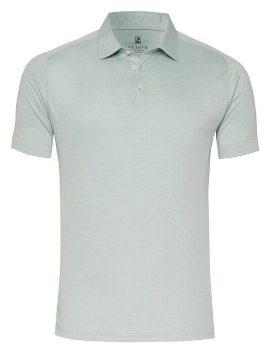 Desoto Casual Uni Color Cotton Piqué Polo Licht Groen