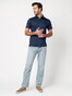 Desoto Casual Uni Color Cotton Piqué Polo Navy
