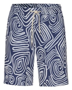 Desoto Confused Painting Drawstring Short Bermuda Blauw-Wit