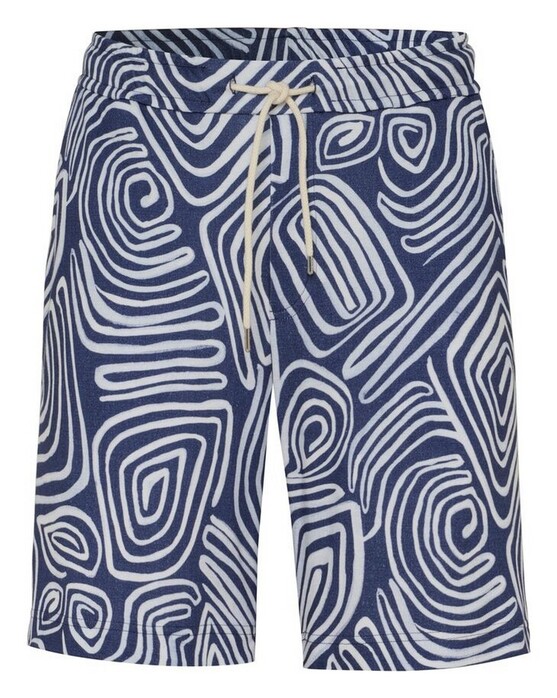 Desoto Confused Painting Drawstring Short Bermuda Blauw-Wit