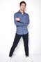 Desoto Cotele New Shark Fine Line Cotton Overhemd Indigo