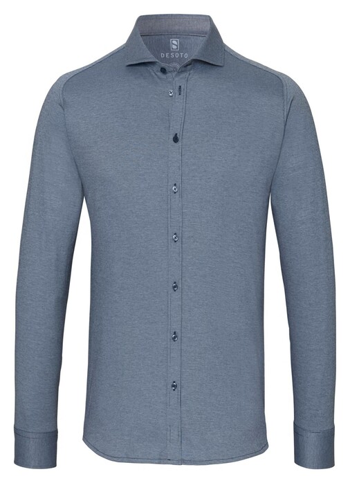 Desoto Cotele New Shark Fine Line Cotton Overhemd Indigo