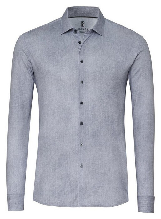 Desoto Denim Look Casual Kent Overhemd Grijs