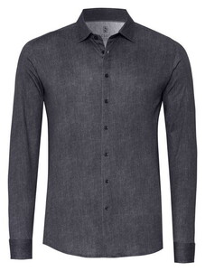 Desoto Denim Look Casual Kent Shirt Dark Gray