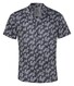 Desoto Denim Look Leaves Pattern Short Sleeve Overhemd Donker Grijs
