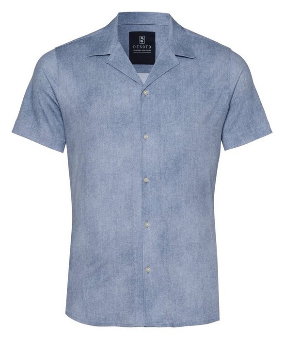 Desoto Denim Look Lido Short Sleeve Overhemd Bleach Blue