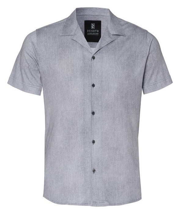 Desoto Denim Look Lido Short Sleeve Overhemd Licht Grijs