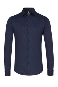 Desoto Dotted Pattern Overhemd Donker Blauw