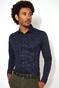 Desoto Dotted Pattern Overhemd Donker Blauw
