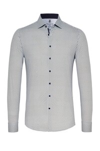 Desoto Dotted Pattern Overhemd Wit-Bruin