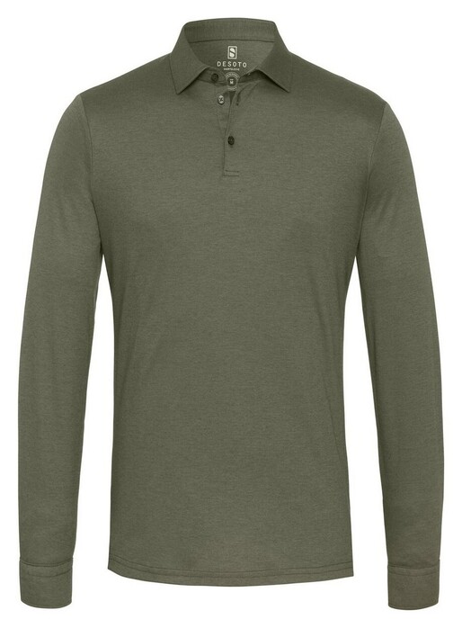 Desoto Essential Kent Long Sleeve Polo Forest Green