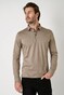 Desoto Essential Kent Long Sleeve Polo Licht Bruin