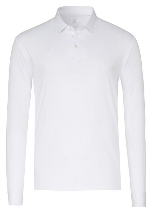 Desoto Essential Kent Long Sleeve Polo Wit