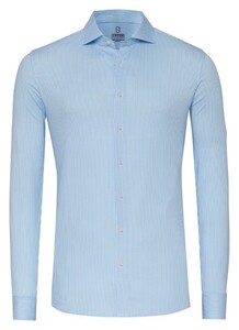 Desoto Essential Stripe Shark Collar Shirt Light Blue