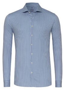 Desoto Essential Stripe Shark Collar Shirt Navy