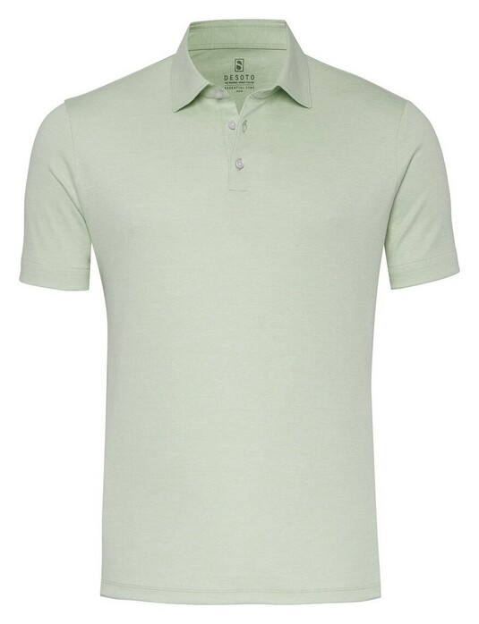 Desoto Essential Uni Color Kent Collar Polo Licht Groen