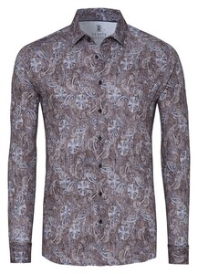Desoto Fantasy Floral Corduroy Shirt Brown
